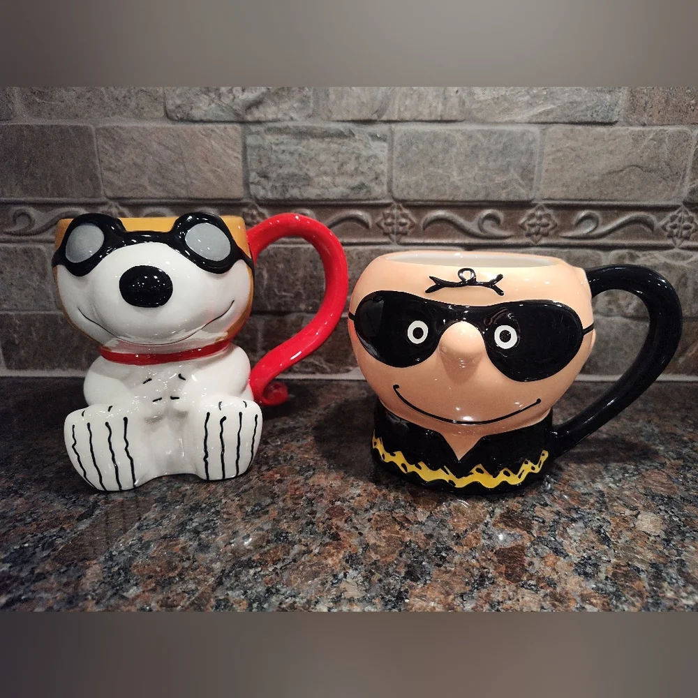 Williams Sonoma Peanuts Ceramic 2 Mug Set